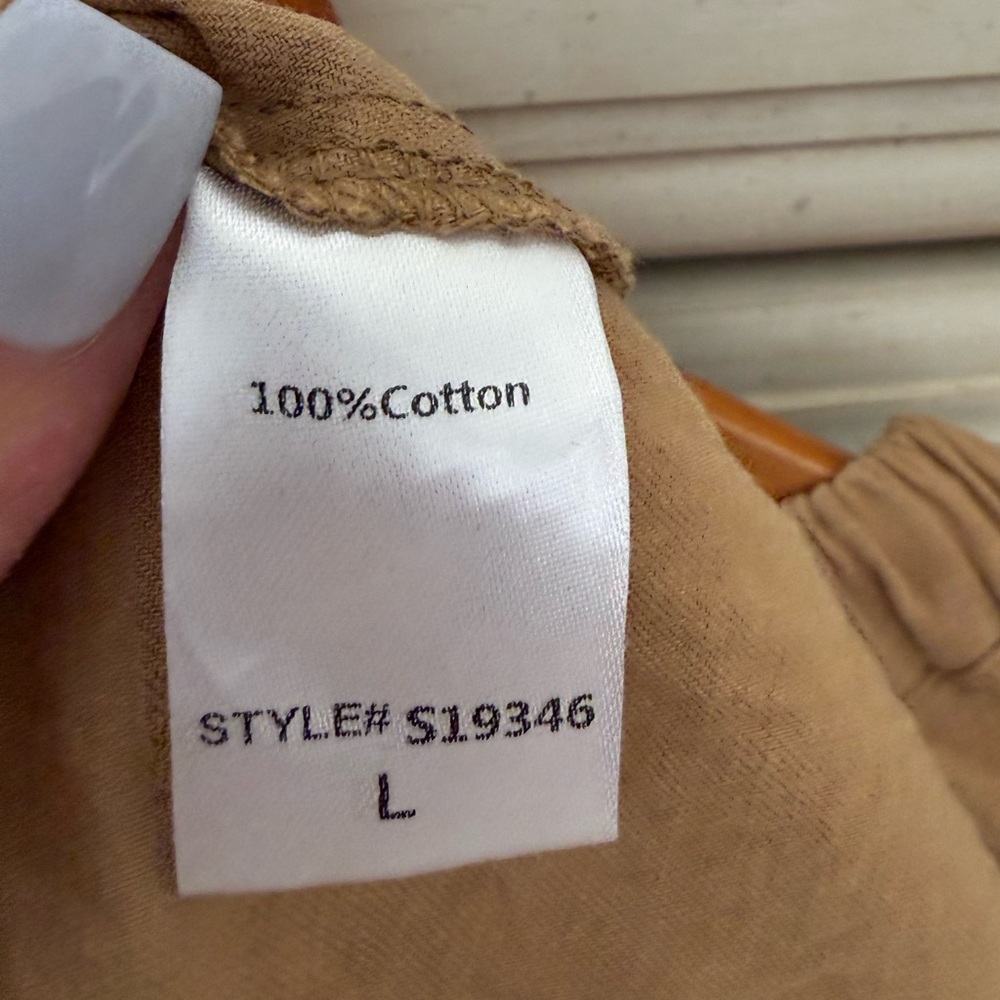 Tan Boho Cotton Pocketed Romper - Picture 5 of 5